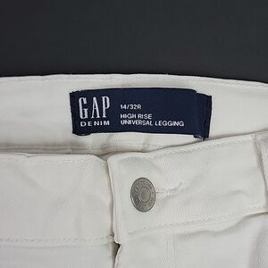 GAP WOMENS WHITE DENIM JEANS SZ 14/32